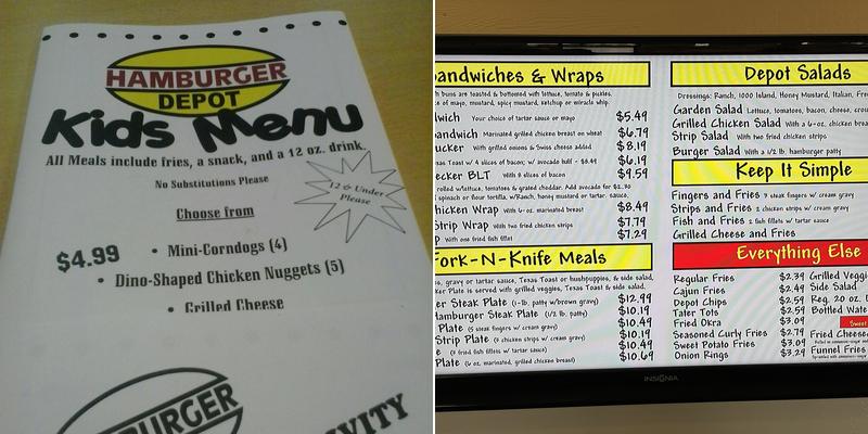 Hamburger Depot Menu