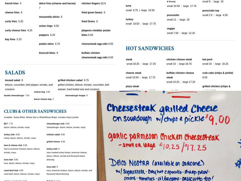 Delco's Original Steaks & Hoagies Menu