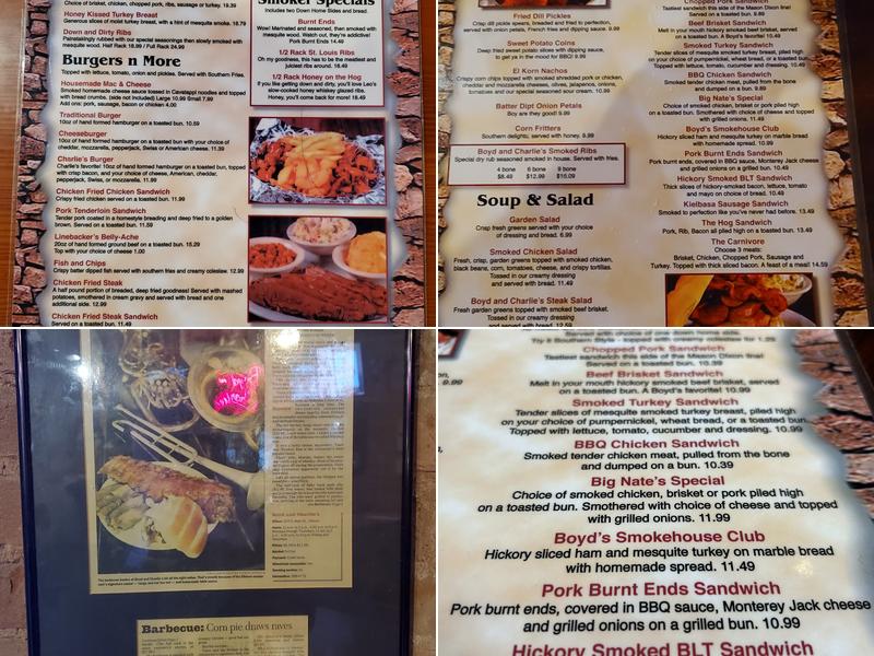 Boyd & Charlies BBQ Menu