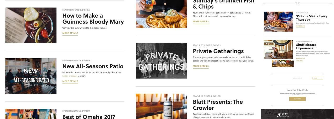 Blatt Beer & Table Menu