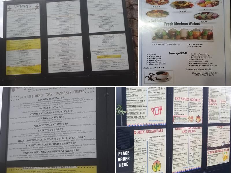 Kimmy's Cafe Menu