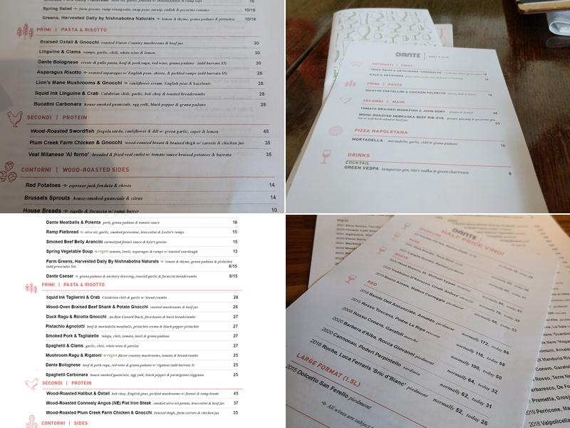 DANTE Menu