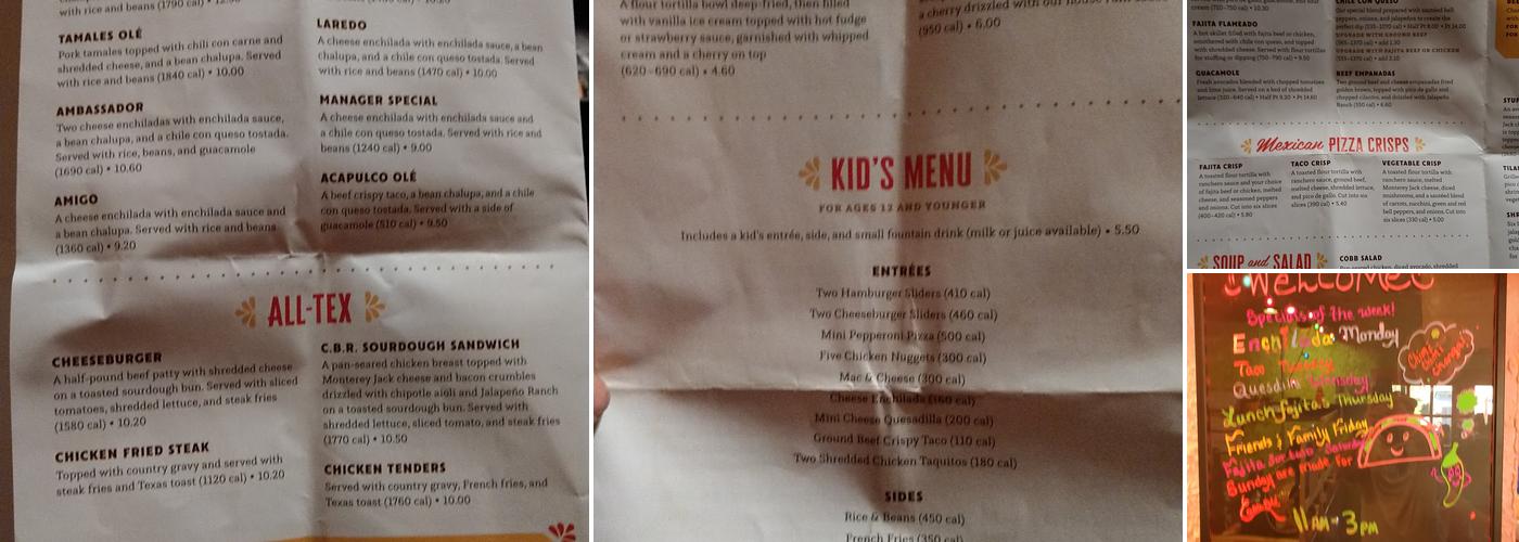 Casa Olé Menu