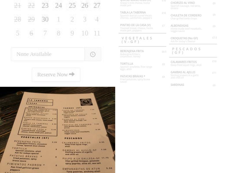 Caracas Grill La Taberna Leeds Menu