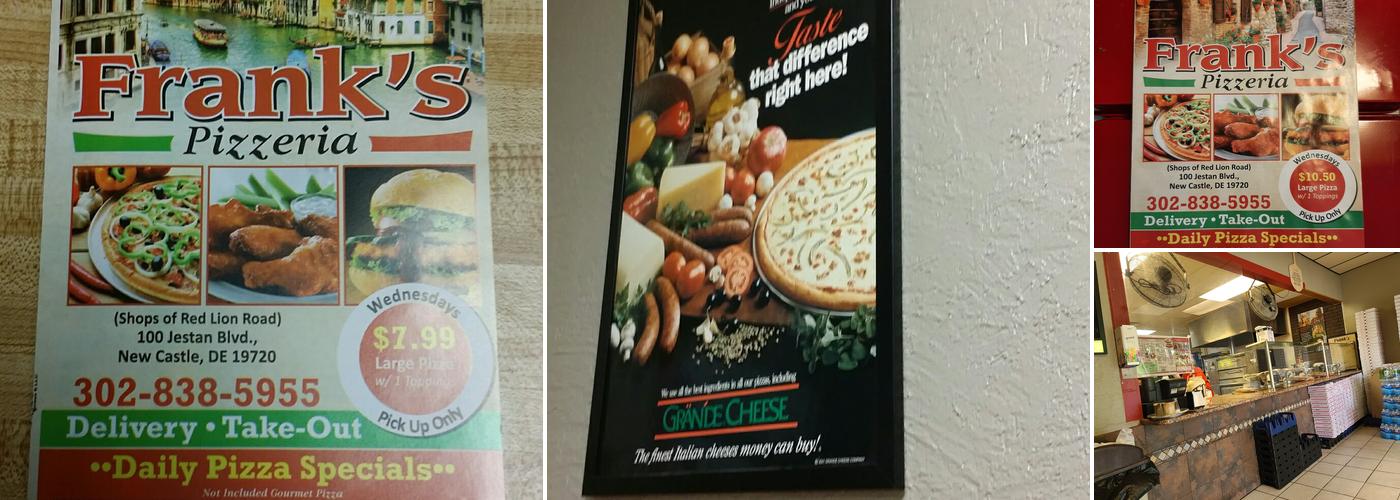 Frank's Pizzaria Menu