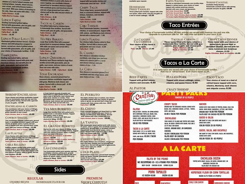 LA Cantina Mexican Grill Menu