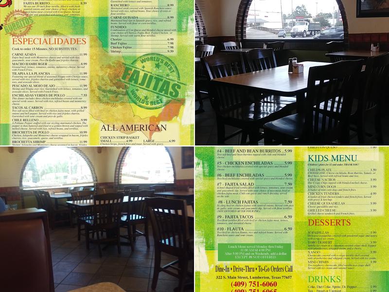 Señor Toro Menu
