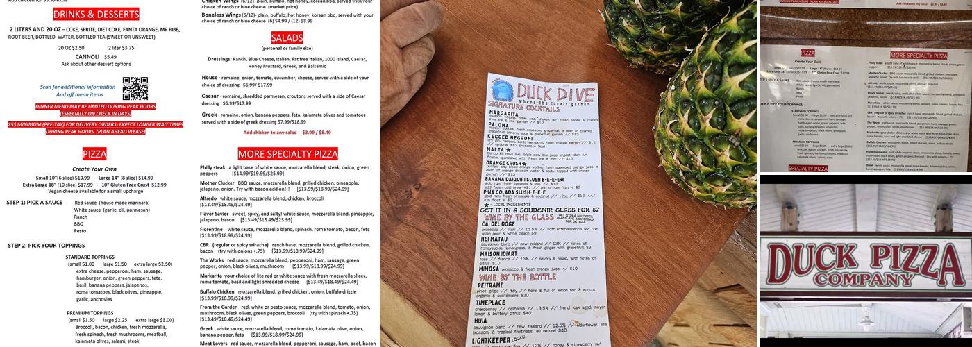 Duck Pizza Menu