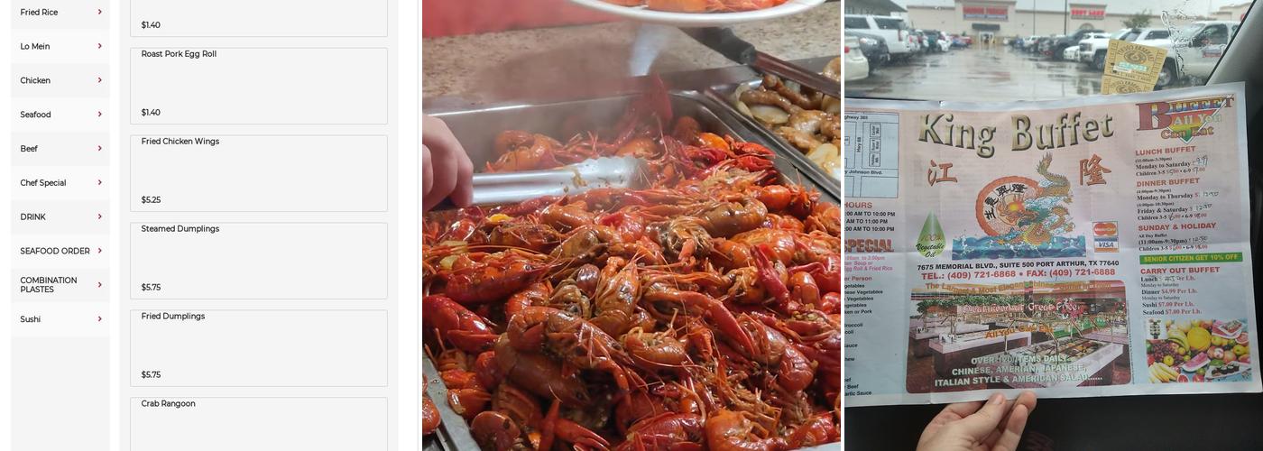 King Buffet Menu