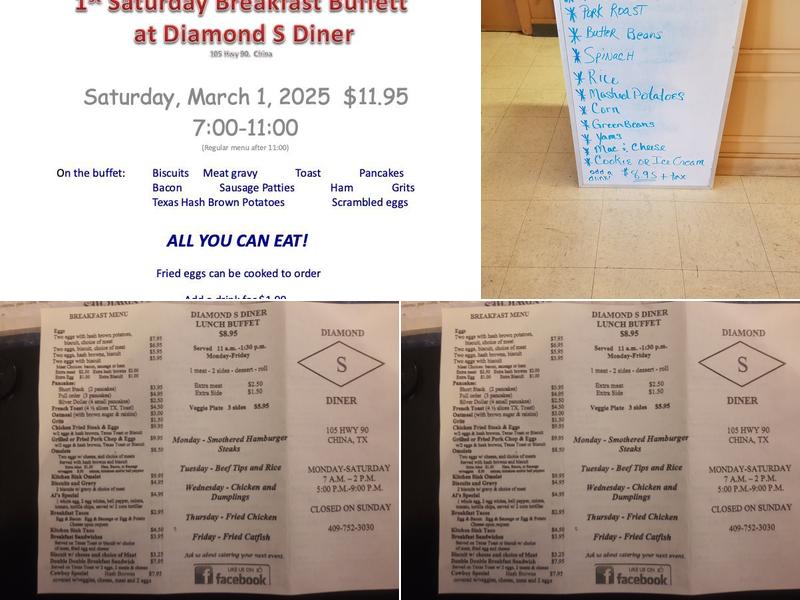 Diamond S Diner Menu