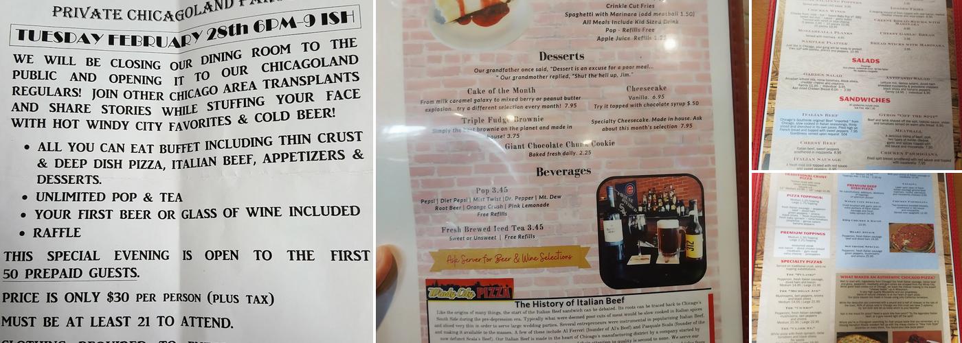 Windy City Pizza Menu