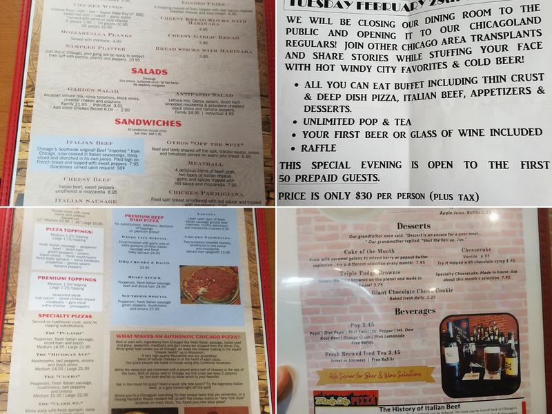 Windy City Pizza Menu