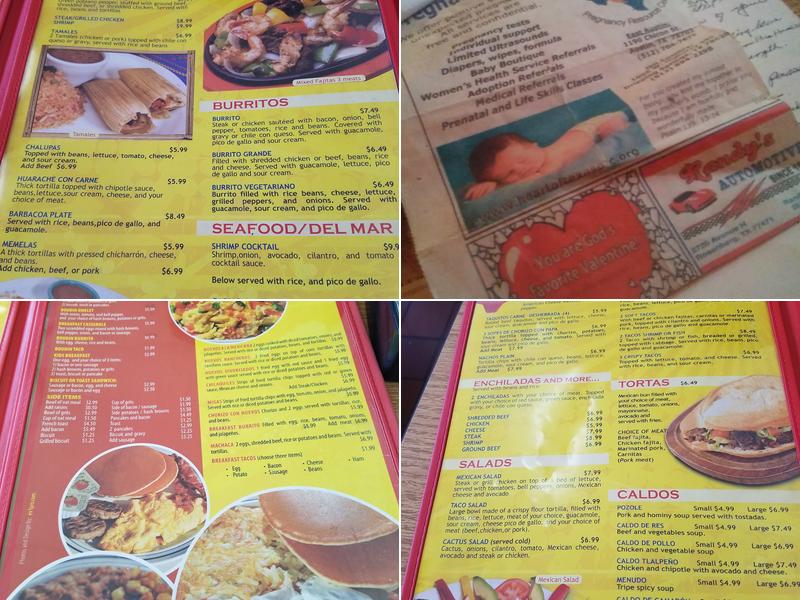 Maria's Diner Menu