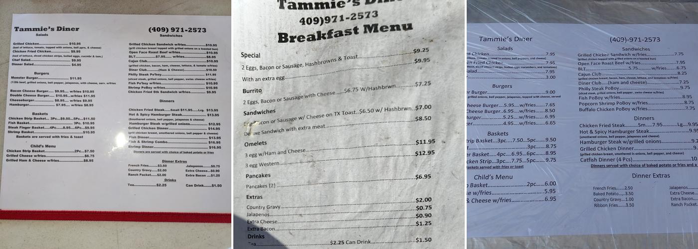 Olde Time Diner Menu