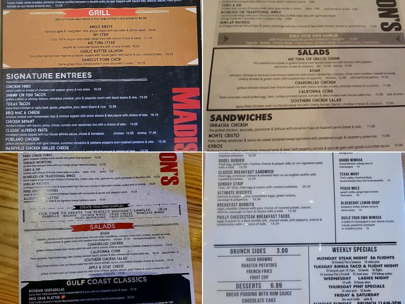 Madison's Menu