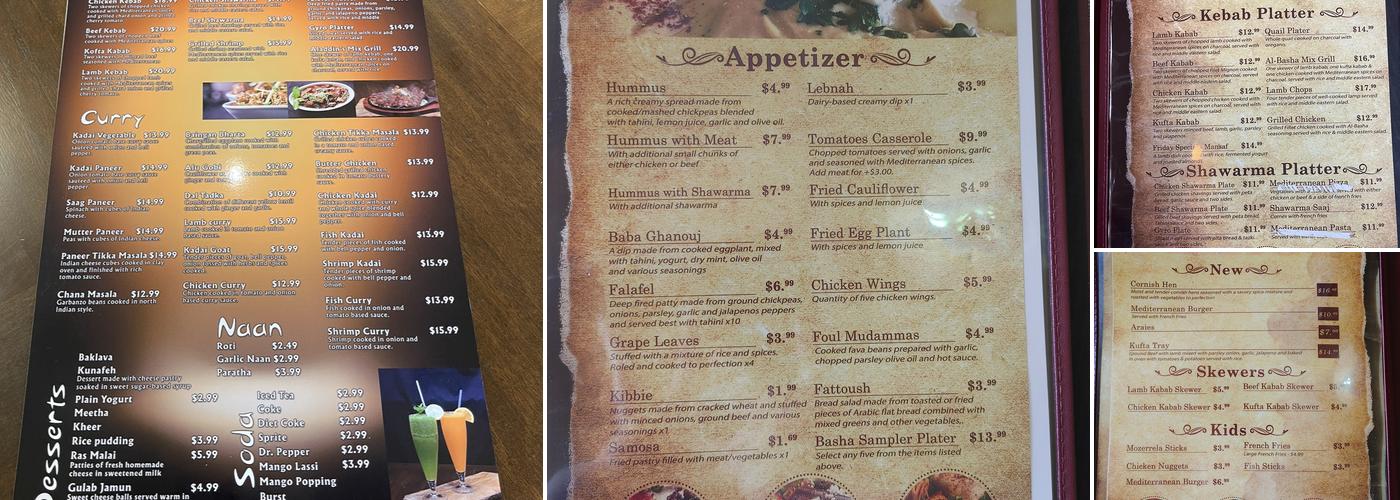 Aladdin's kabob korner Menu