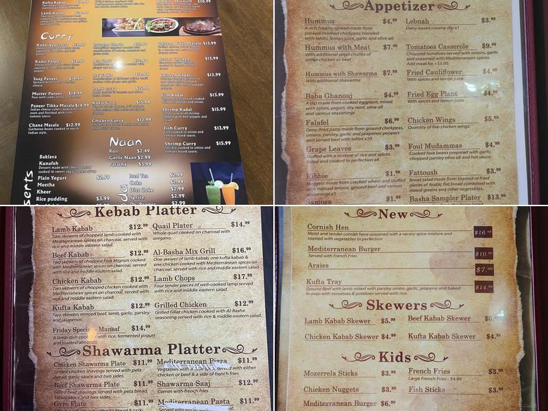 Aladdin's kabob korner Menu