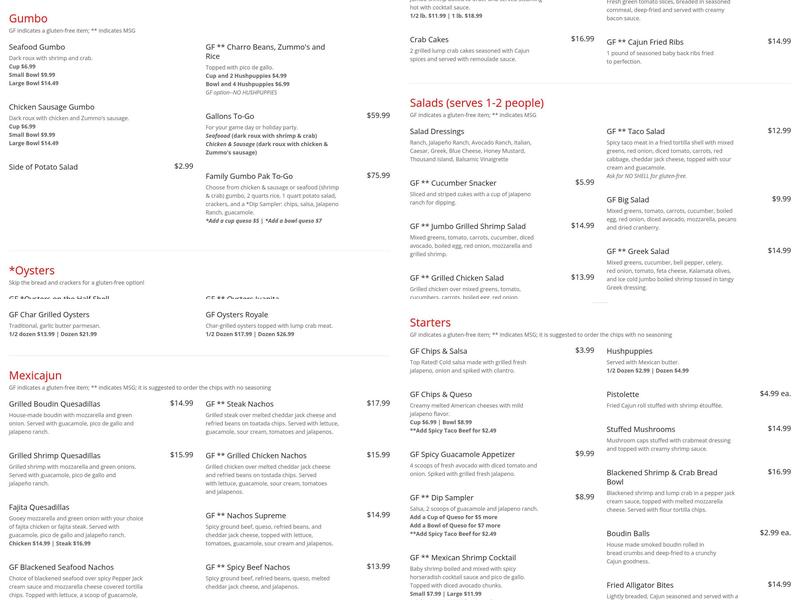 Tia Juanita's Fish Camp Menu