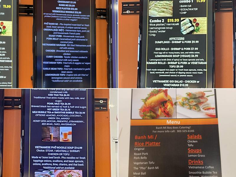 Banh Mi Boy Menu