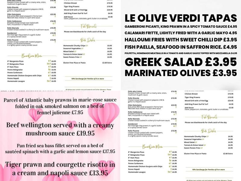 Le Olive Verdi Menu