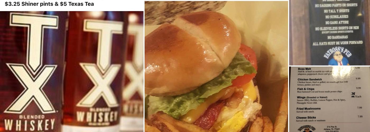 Fat Boss's Pub Abilene Menu