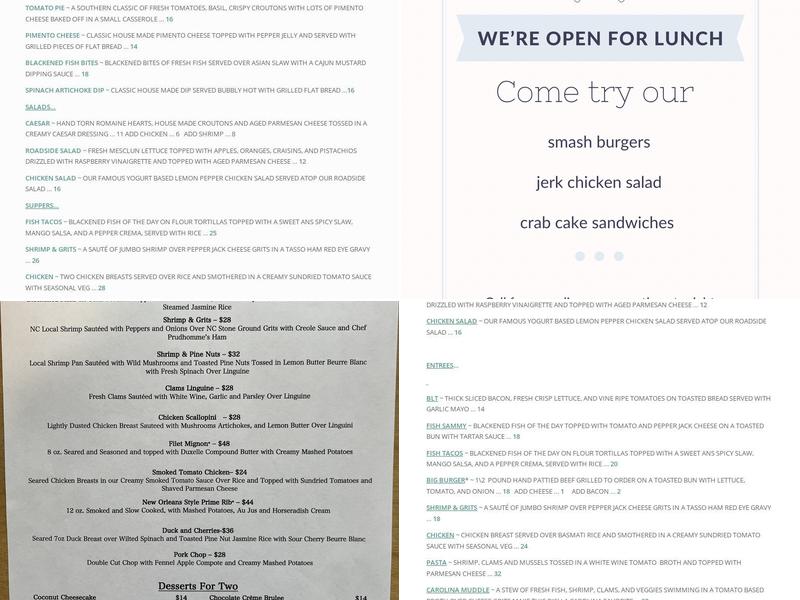 Roadside Bar & Grill Menu