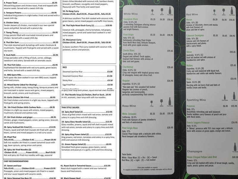 Leelawadee Thai Restaurant Menu