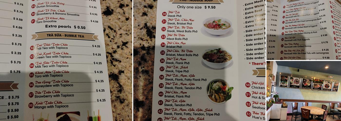 Pho Nhu Vu Menu