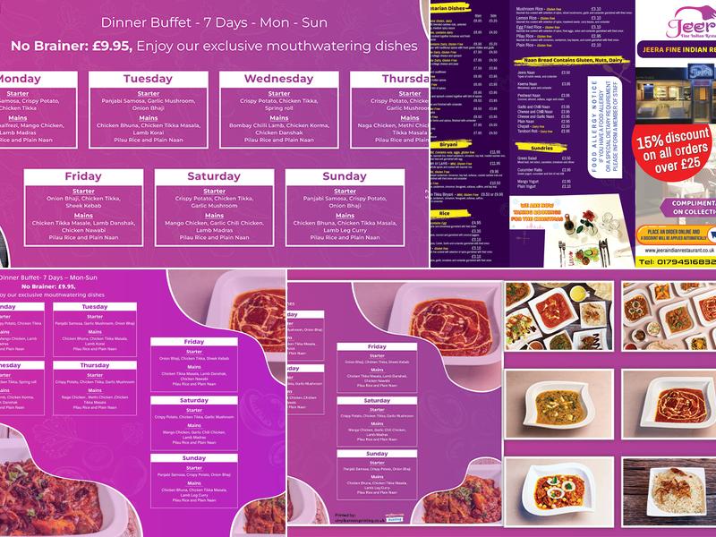 Jeera Fusion Indian & Piri Piri Menu