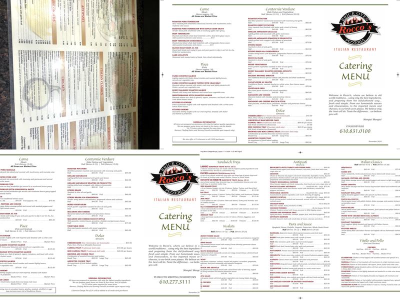 Rocco's Brick Oven Pizzeria Menu
