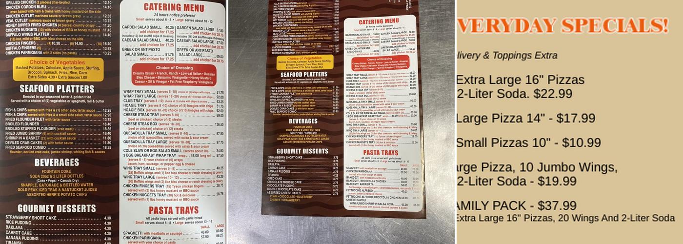 Kosmos Pizza Menu