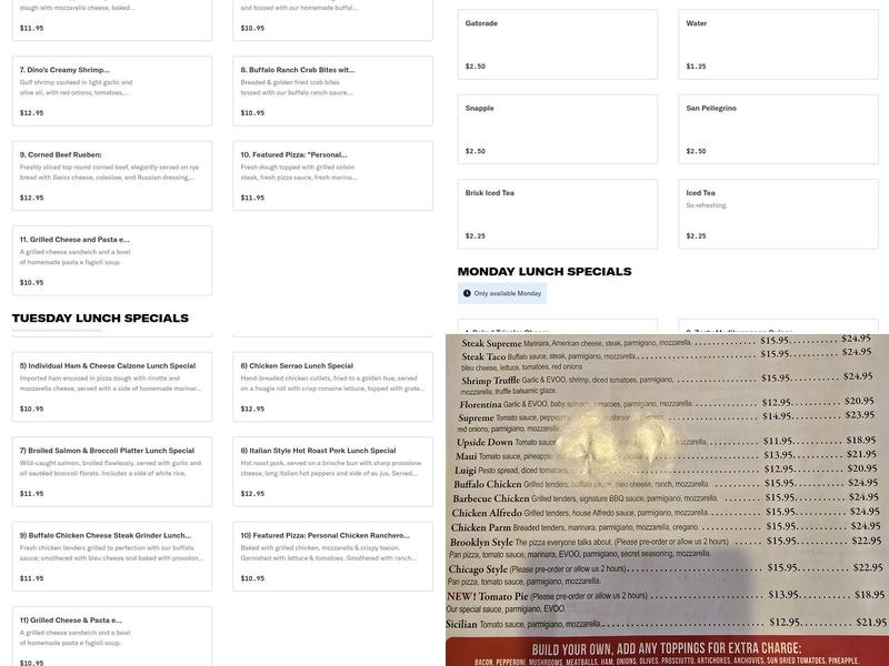 Dino's Pizza & Pasta Menu