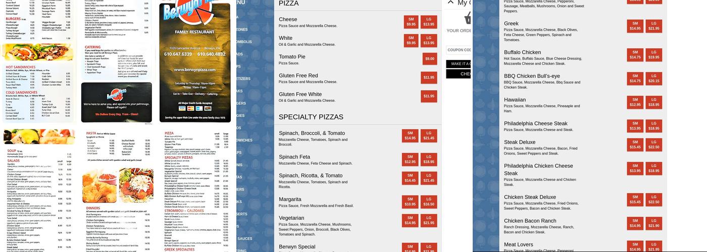 Berwyn Pizza Menu