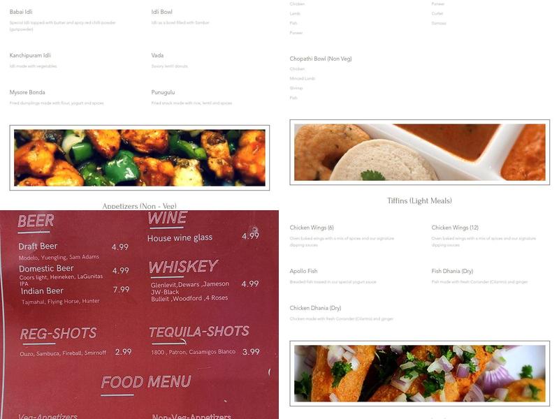 Chopathi India Kitchen Menu