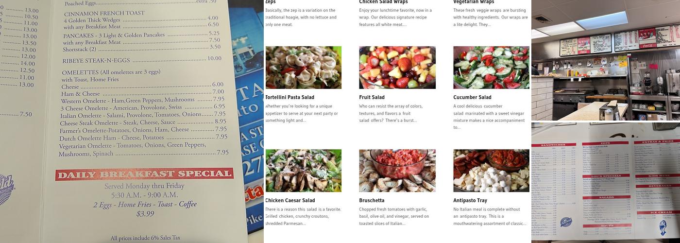 Lou's Sandwich Shop Menu