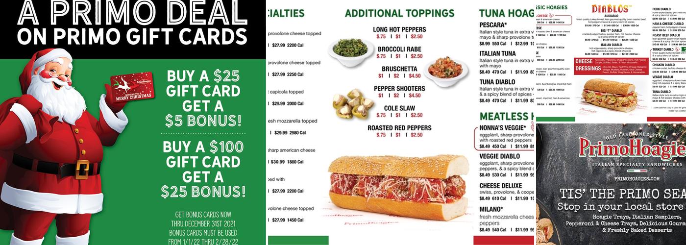PrimoHoagies Menu