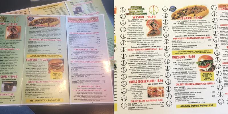 MasterPeace Grill Menu