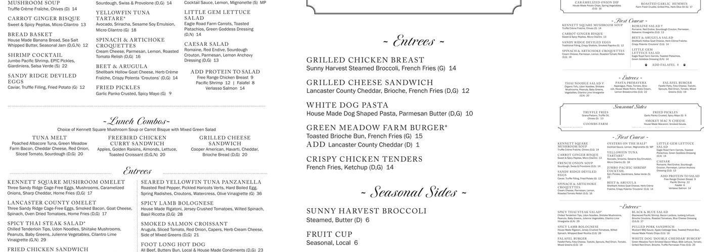 White Dog Cafe Wayne Menu