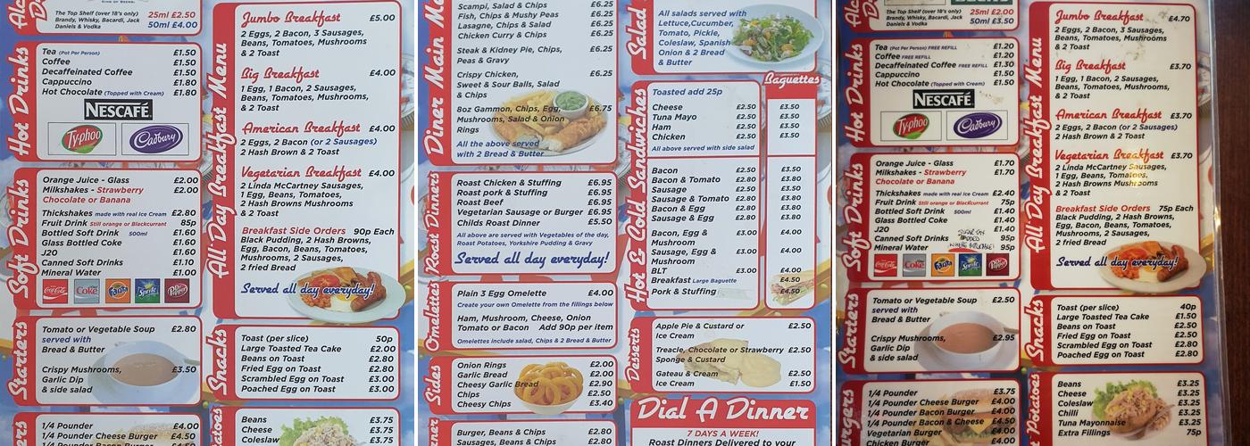 The Ball Hill Diner Menu
