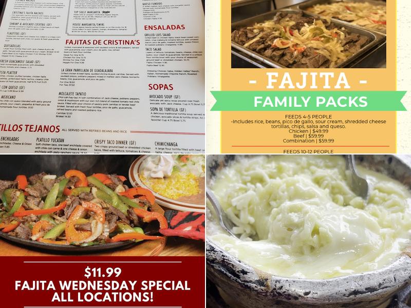 Cristina's Fine Mexican Restaurant Menu