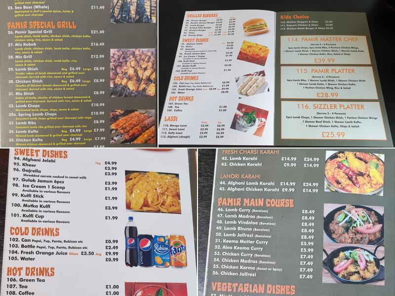 Pamir Restaurant Menu