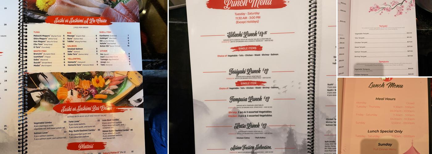 Sakura Grill Ashburn Menu