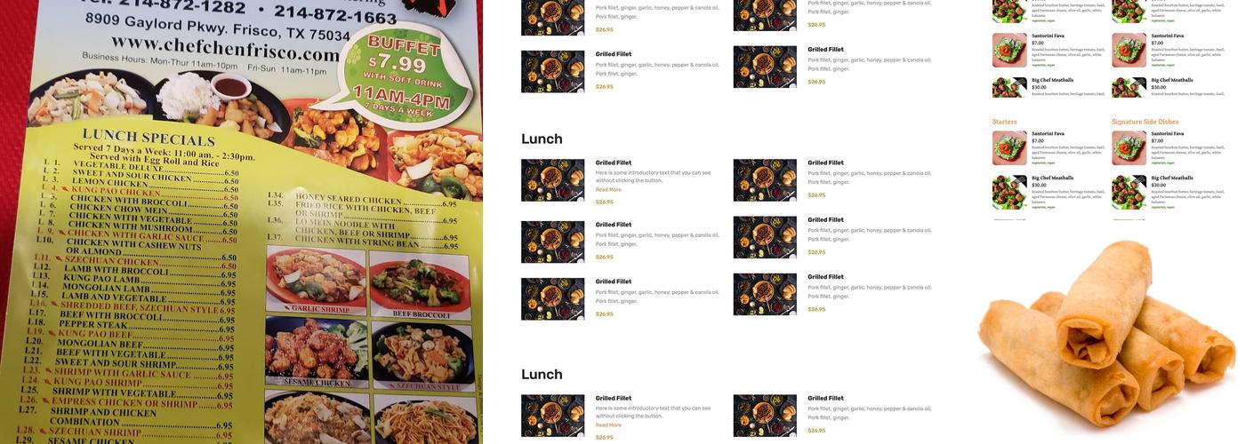 Chef Chen - Frisco Menu