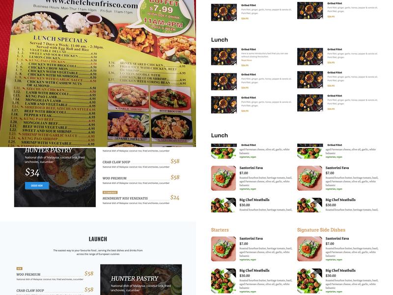 Chef Chen - Frisco Menu