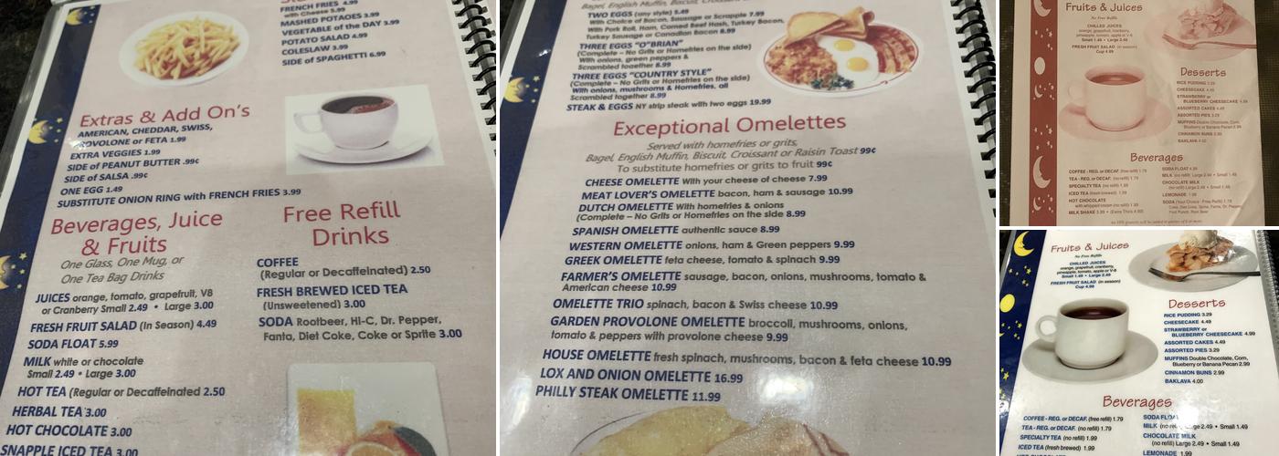 Moonlight Diner Menu