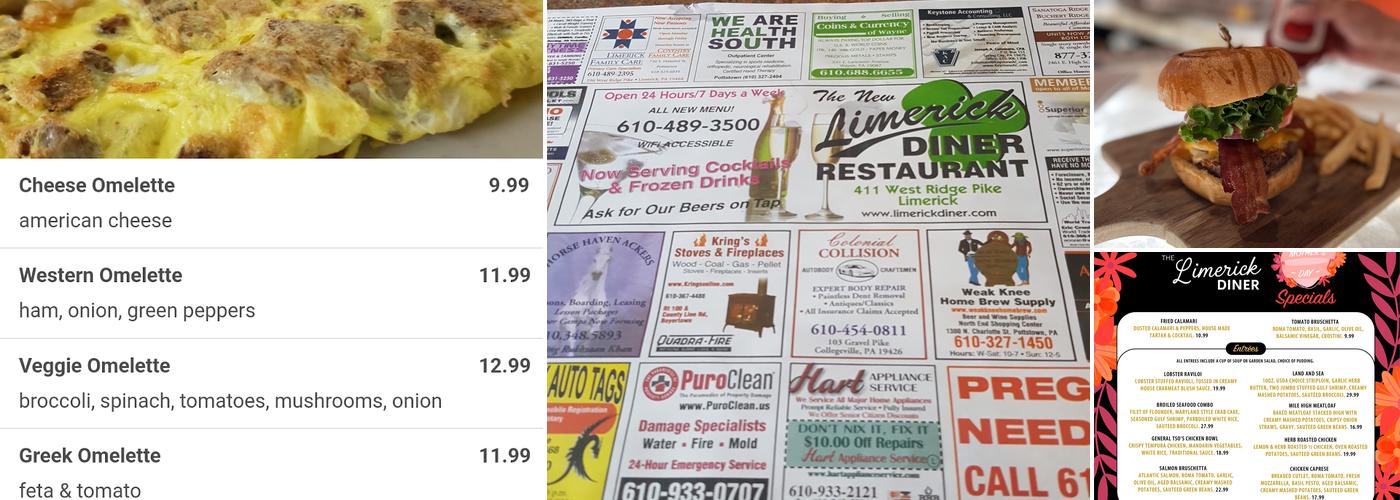 Limerick Diner Menu