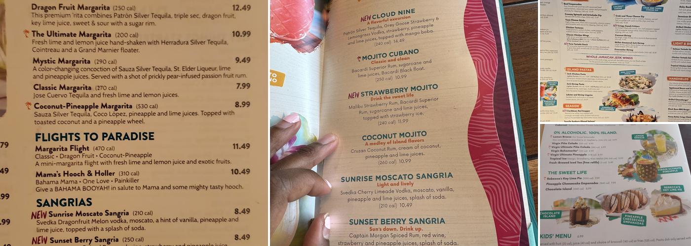 Bahama Breeze Menu