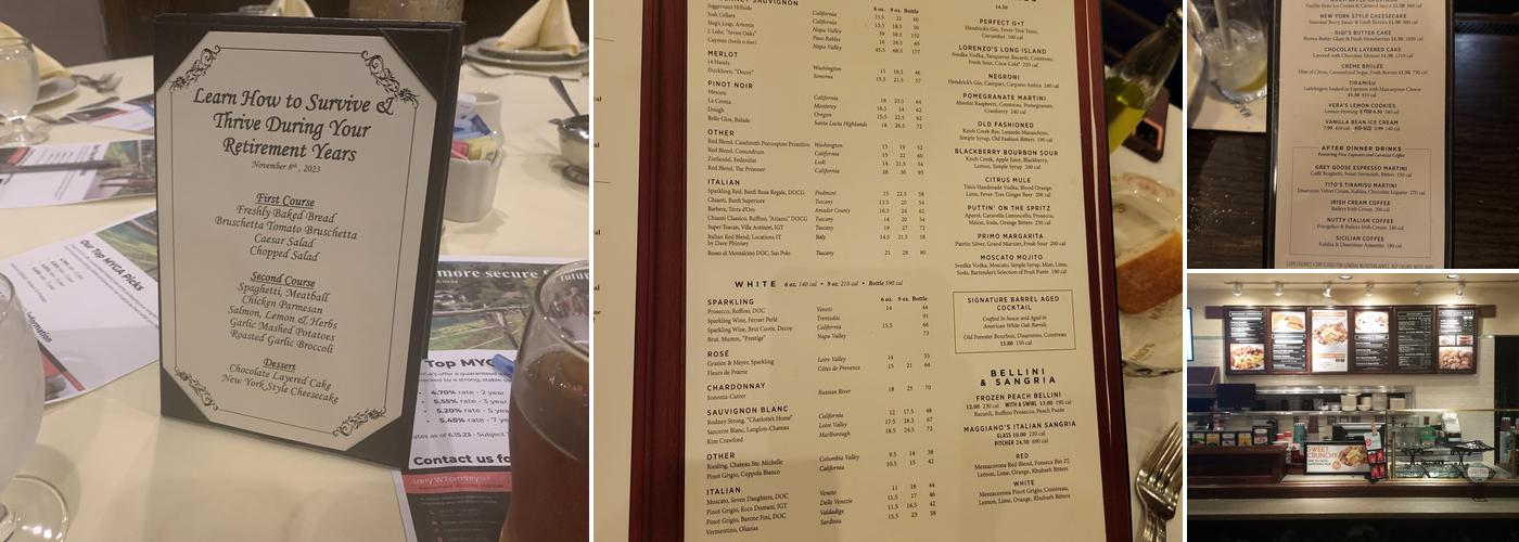 Maggiano's Little Italy Menu