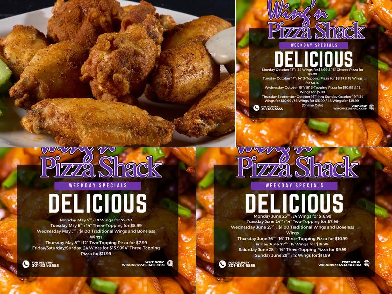Wing N Pizza Shack Menu