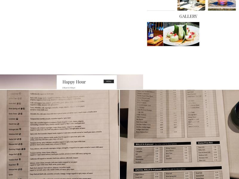 Kotta Sushi Lounge Menu